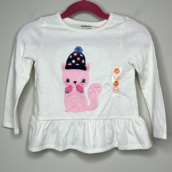 Gymboree Other - Gymboree Winter Cat Shirt Size 18-24 Months NEW Peplum Hem